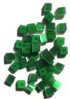 40 4mm Green Fiber Optic Cat Eye Cube Beads